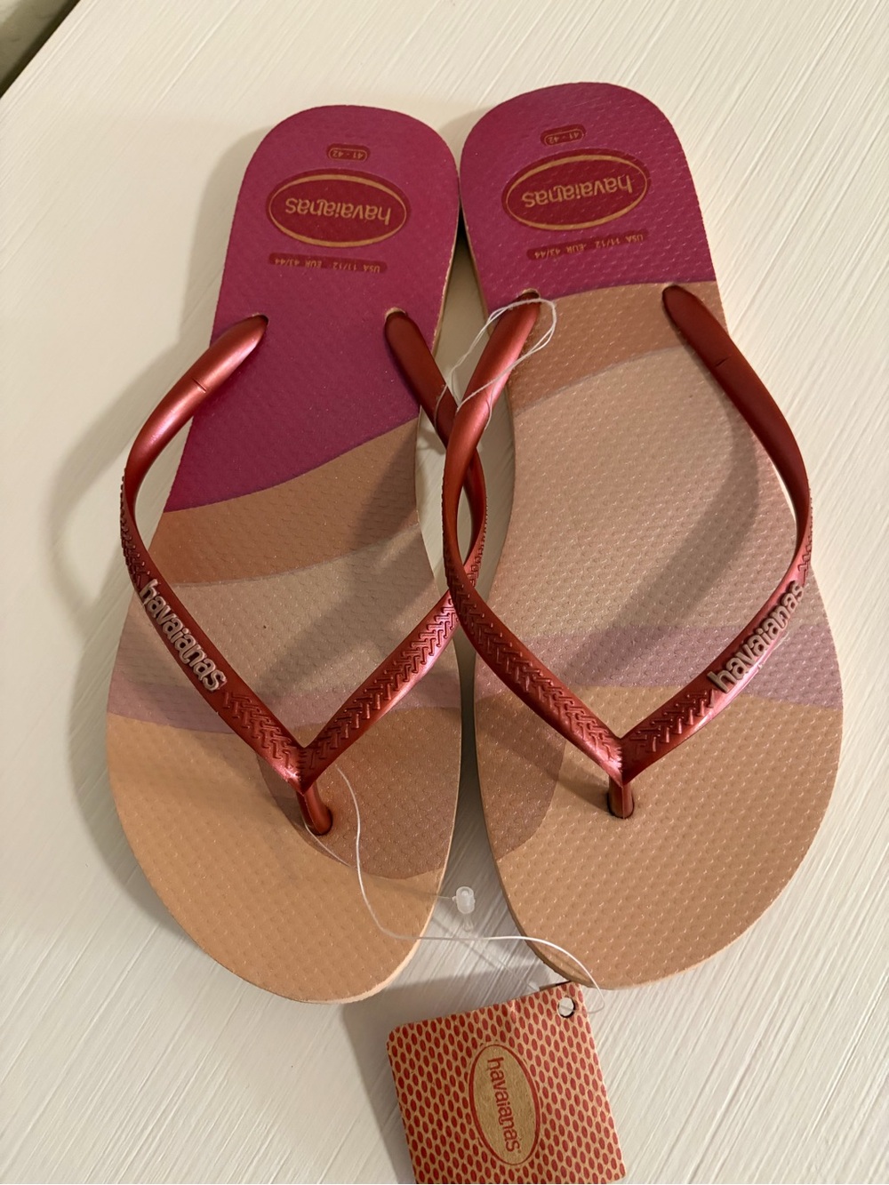 ☀️☀️Havaianas Women’s Gradient ombré Pink Flip Flop Sandals☀️☀️ - Picture 5 of 10